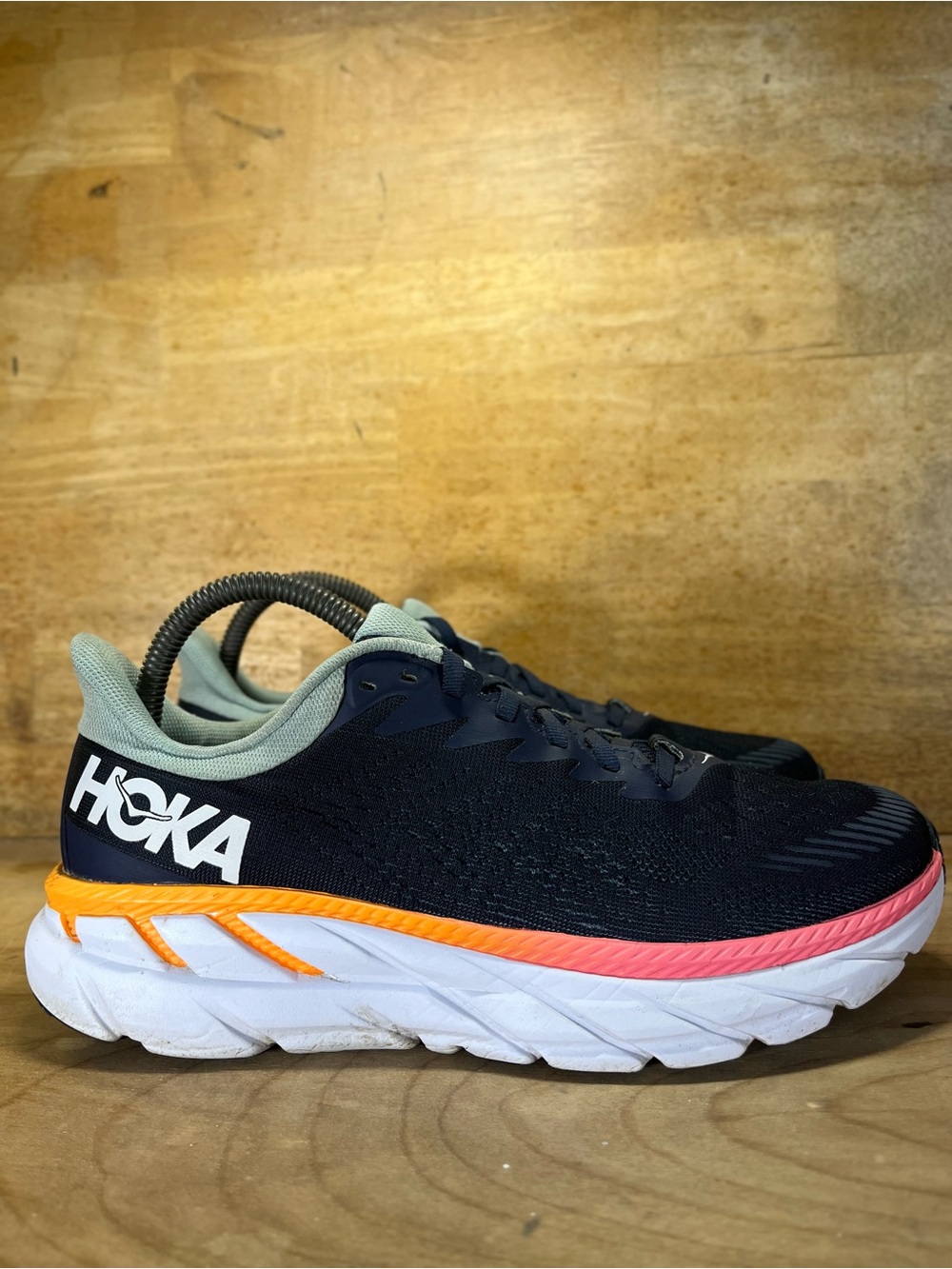 Hoka One One Clifton 7 REFLECTIVE Womens Size 8 Running Shoes Sneakers Blue
